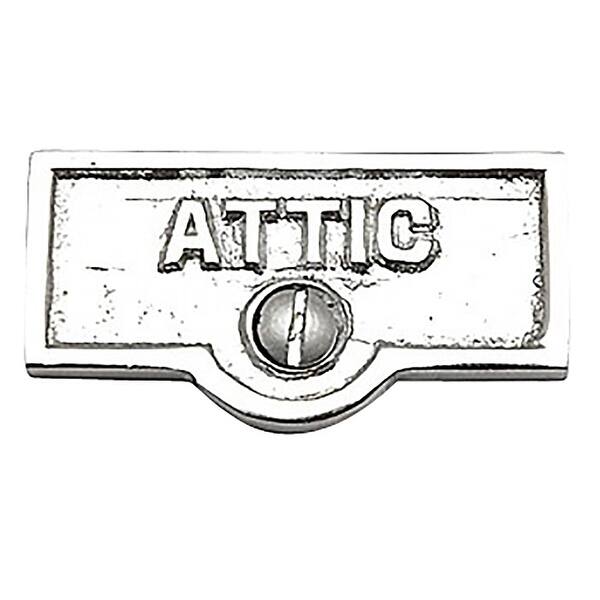 Switch Plate Tags ATTIC Name Signs Labels Chrome Brass Renovators